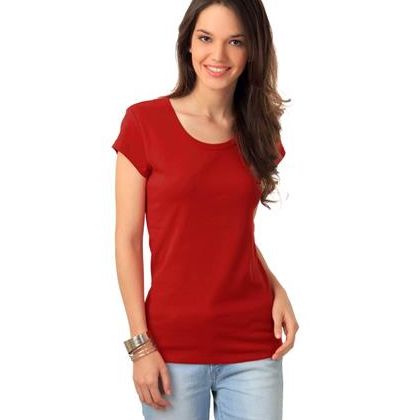 women red t-shirt